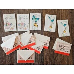 Vtg Mix Lot Small Party Invites Invitations 8 You're Invited 3 Please Come 2 Bri